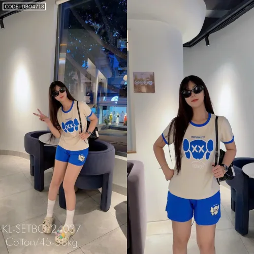 Đồ bộ quần đùi áo tay ngắn in XX