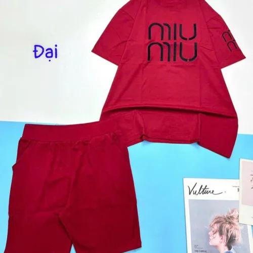 Đồ bộ quần đùi áo tay ngắn size lớn in 2 chữ miu