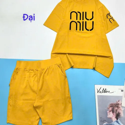 Đồ bộ quần đùi áo tay ngắn size lớn in 2 chữ miu