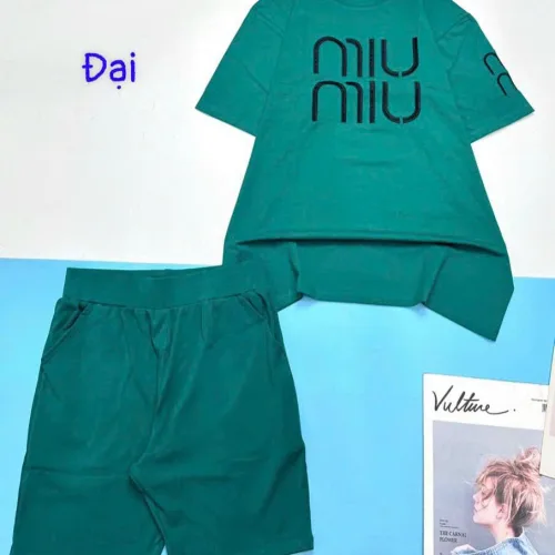 Đồ bộ quần đùi áo tay ngắn size lớn in 2 chữ miu