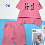Đồ bộ quần đùi áo tay ngắn size lớn in 2 chữ miu