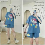 Đồ bộ quần đùi áo tay ngắn size lớn nhiều chữ