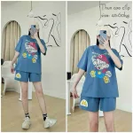 Đồ bộ quần đùi áo tay ngắn size lớn nhiều chữ