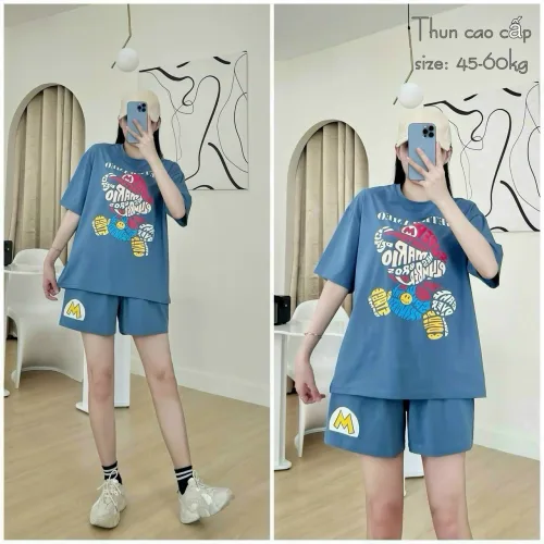 Đồ bộ quần đùi áo tay ngắn size lớn nhiều chữ