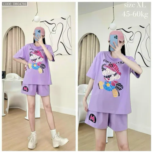 Đồ bộ quần đùi áo tay ngắn size lớn nhiều chữ