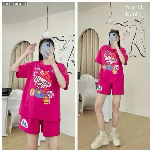 Đồ bộ quần đùi áo tay ngắn size lớn nhiều chữ