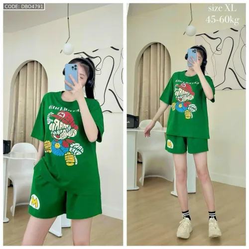 Đồ bộ quần đùi áo tay ngắn size lớn nhiều chữ