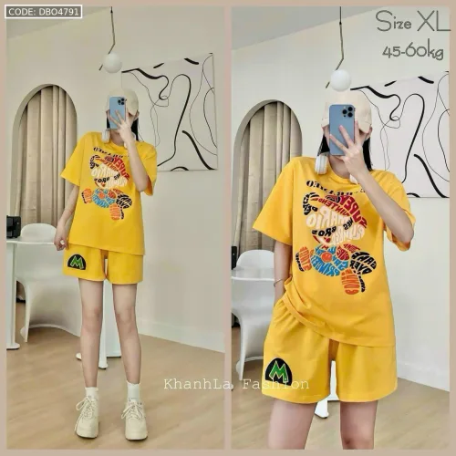 Đồ bộ quần đùi áo tay ngắn size lớn nhiều chữ