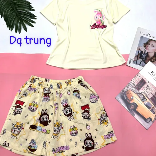 Đồ bộ quần đùi áo tay ngắn  tăm nhuyễn phối đũi sọc trung