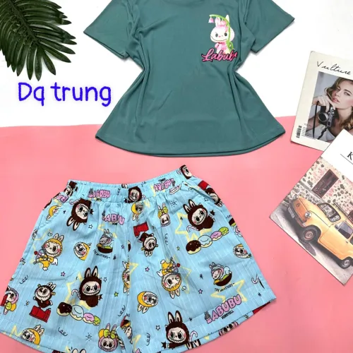 Đồ bộ quần đùi áo tay ngắn  tăm nhuyễn phối đũi sọc trung