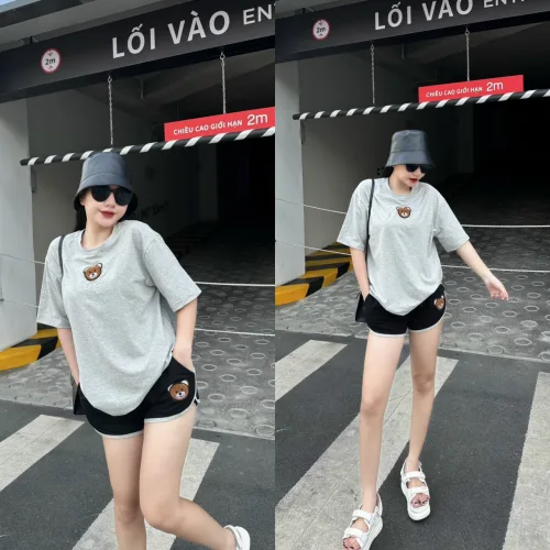 Đồ bộ quần đùi áo tay ngắn thuê hình đầu gấu bears