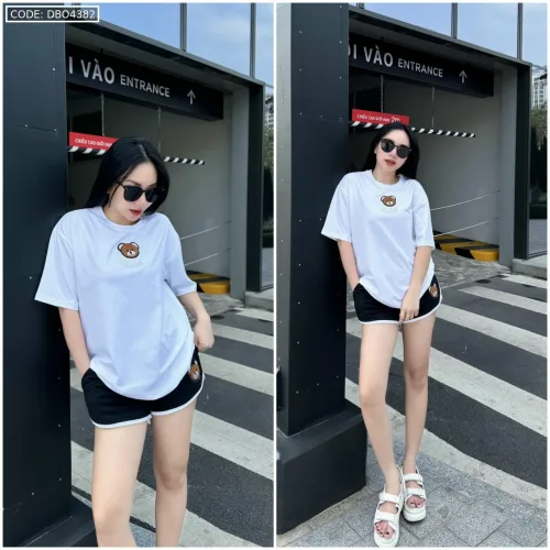 Đồ bộ quần đùi áo tay ngắn thuê hình đầu gấu bears