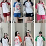 Đồ bộ quần đùi áo thun in chữ M