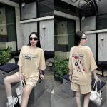 Đồ bộ quần đùi áo thun tay ngắn hình và chữ