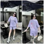Đồ bộ quần đùi áo thun tay ngắn hình và chữ