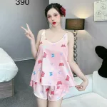 Đồ bộ quần đùi bèo áo dây mát nhiều hoạ tiết dễ thướng