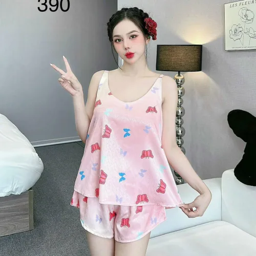 Đồ bộ quần đùi bèo áo dây mát nhiều hoạ tiết dễ thướng