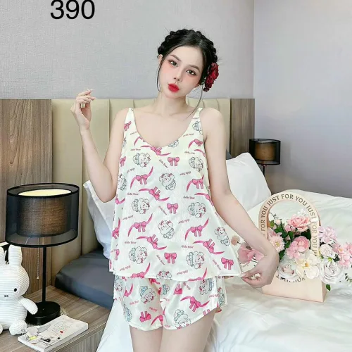 Đồ bộ quần đùi bèo áo dây mát nhiều hoạ tiết dễ thướng