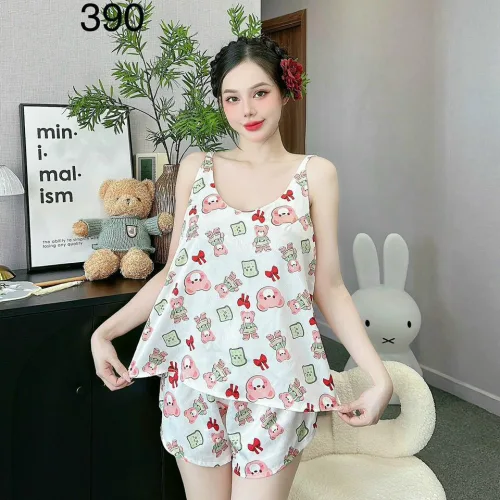 Đồ bộ quần đùi bèo áo dây mát nhiều hoạ tiết dễ thướng
