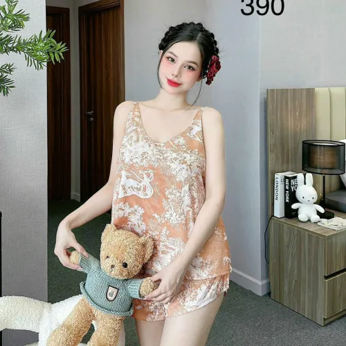 Đồ bộ quần đùi bèo áo dây mát nhiều hoạ tiết dễ thướng