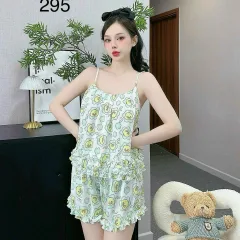 Đồ bộ quần đùi bèo latin áo hai dây nhiều hình dễ thương