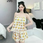 Đồ bộ quần đùi bèo latin áo hai dây nhiều hình dễ thương
