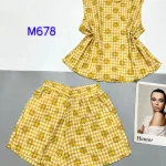 Đồ bộ quần đùi ca rô cotton áo sát nách in nhiều hình khác nhau