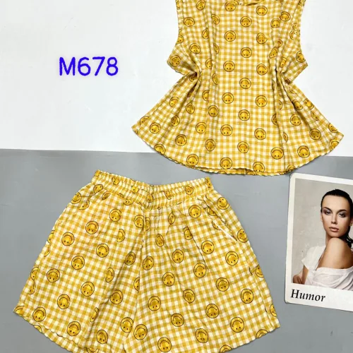Đồ bộ quần đùi ca rô cotton áo sát nách in nhiều hình khác nhau