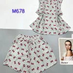 Đồ bộ quần đùi ca rô cotton áo sát nách in nhiều hình khác nhau