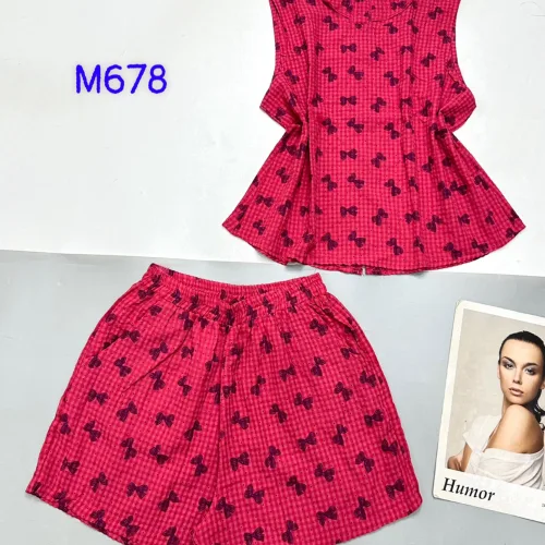 Đồ bộ quần đùi ca rô cotton áo sát nách in nhiều hình khác nhau