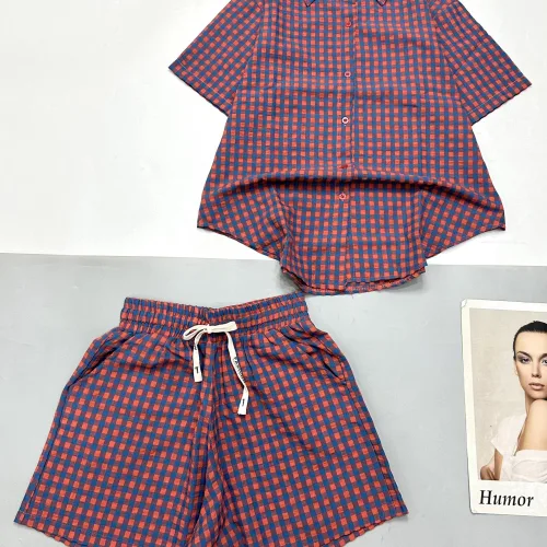 Đồ bộ quần đùi ca rô cotton áo sơ mi quần có dây cột