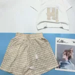 Đồ bộ quần đùi caro áo tay ngắn thuê chữ caro