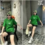Đồ bộ quần đùi đen áo thun in chữ 96
