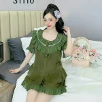 Đồ bộ quần đùi latin áo cổ viền bèo nhiều hình dễ thương