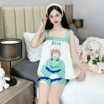 Đồ bộ quần đùi  latin áo dây bản nhiều hình dễ thương