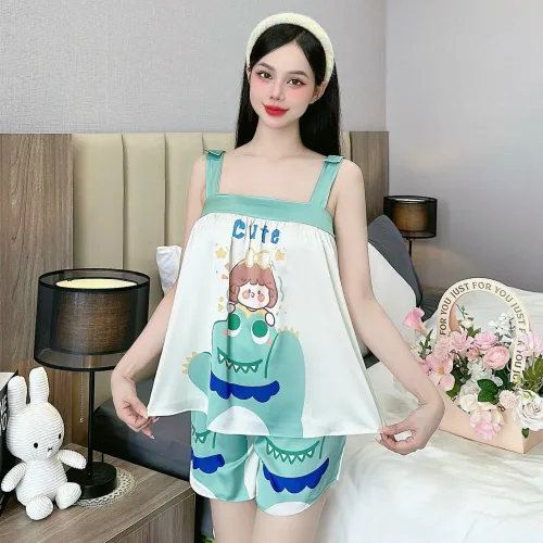 Đồ bộ quần đùi  latin áo dây bản nhiều hình dễ thương