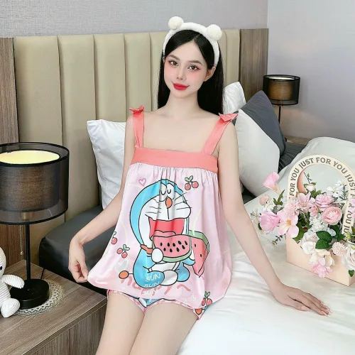 Đồ bộ quần đùi  latin áo dây bản nhiều hình dễ thương