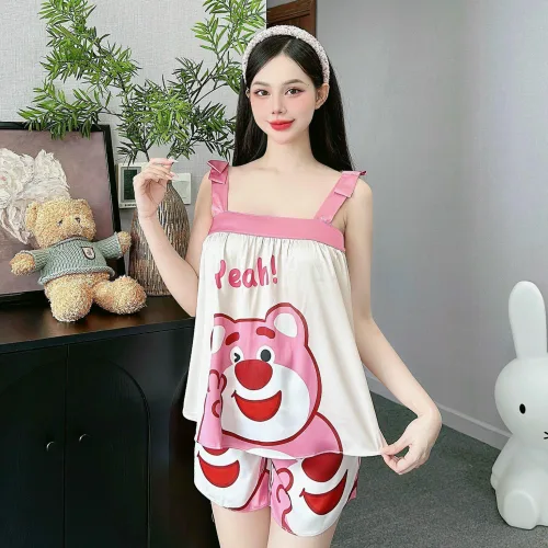 Đồ bộ quần đùi  latin áo dây bản nhiều hình dễ thương
