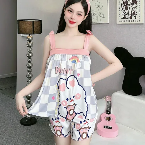 Đồ bộ quần đùi  latin áo dây bản nhiều hình dễ thương
