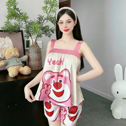 Đồ bộ quần đùi  latin áo dây bản nhiều hình dễ thương