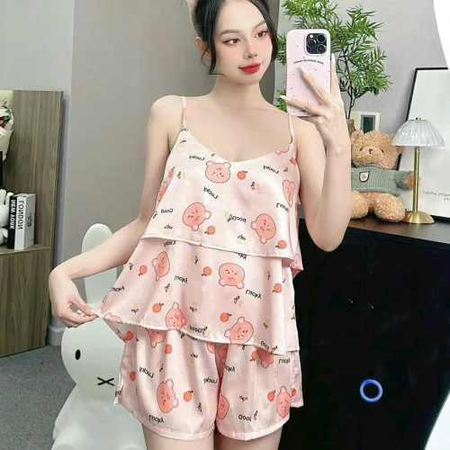 Đồ bộ quần đùi  latin áo hai dây 2 tầng