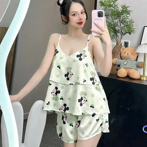 Đồ bộ quần đùi  latin áo hai dây 2 tầng