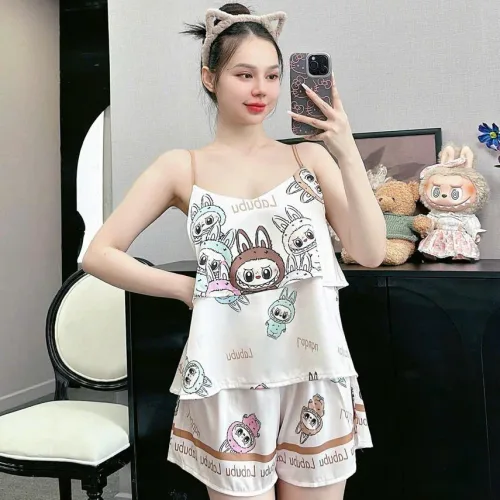 Đồ bộ quần đùi  latin áo hai dây in nhiều hoạ tiết