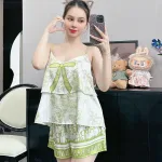 Đồ bộ quần đùi  latin áo hai dây in nhiều hoạ tiết