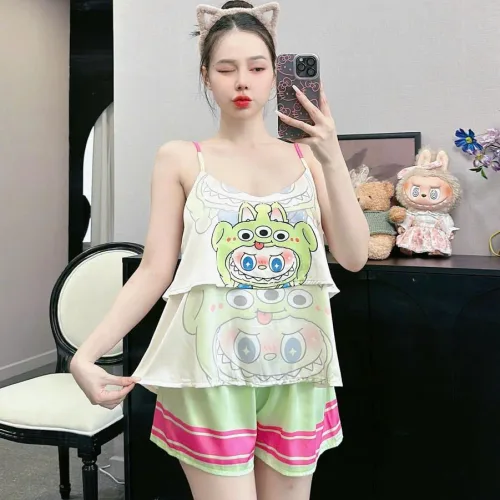 Đồ bộ quần đùi  latin áo hai dây in nhiều hoạ tiết