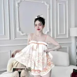 Đồ bộ quần đùi  latin áo hai dây  may nhún bèo