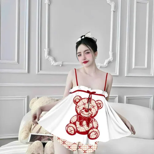 Đồ bộ quần đùi  latin áo hai dây  may nhún bèo