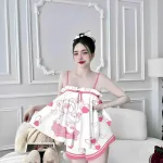 Đồ bộ quần đùi  latin áo hai dây  may nhún bèo