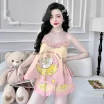 Đồ bộ quần đùi  latin áo hai dây phối ren