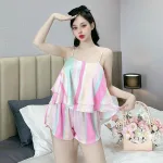 Đồ bộ quần đùi latin áo hai dây tầng in hình dể thương